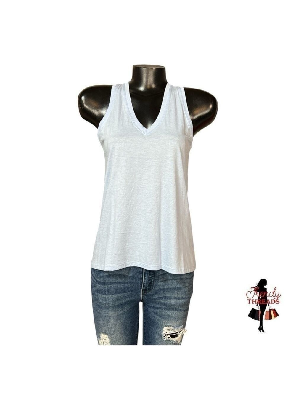 ABLE NEW Relaxed Fit Tank Top XS Pastel Blue 100% Pima Cotton Summer SMALL NWT